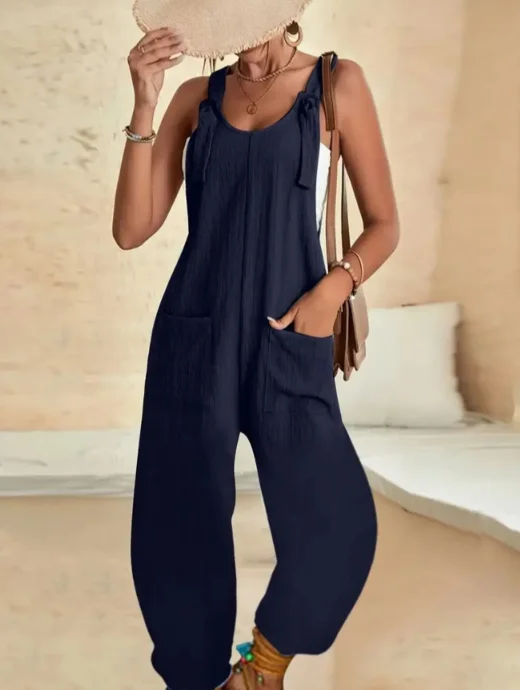 Grande taille 1XL-5XL femmes décontracté jarretelle col en v combinaison dames mode couleur unie ample élégant combinaison