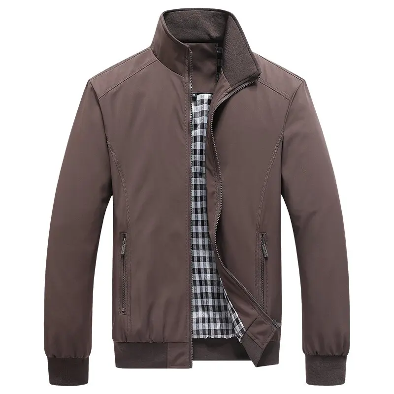

Autumn and Spring Fashion Trend Pure Color Retro Sports Workwear Jacket Men's Casual Loose Comfortable Windproof Plus Size Coat
