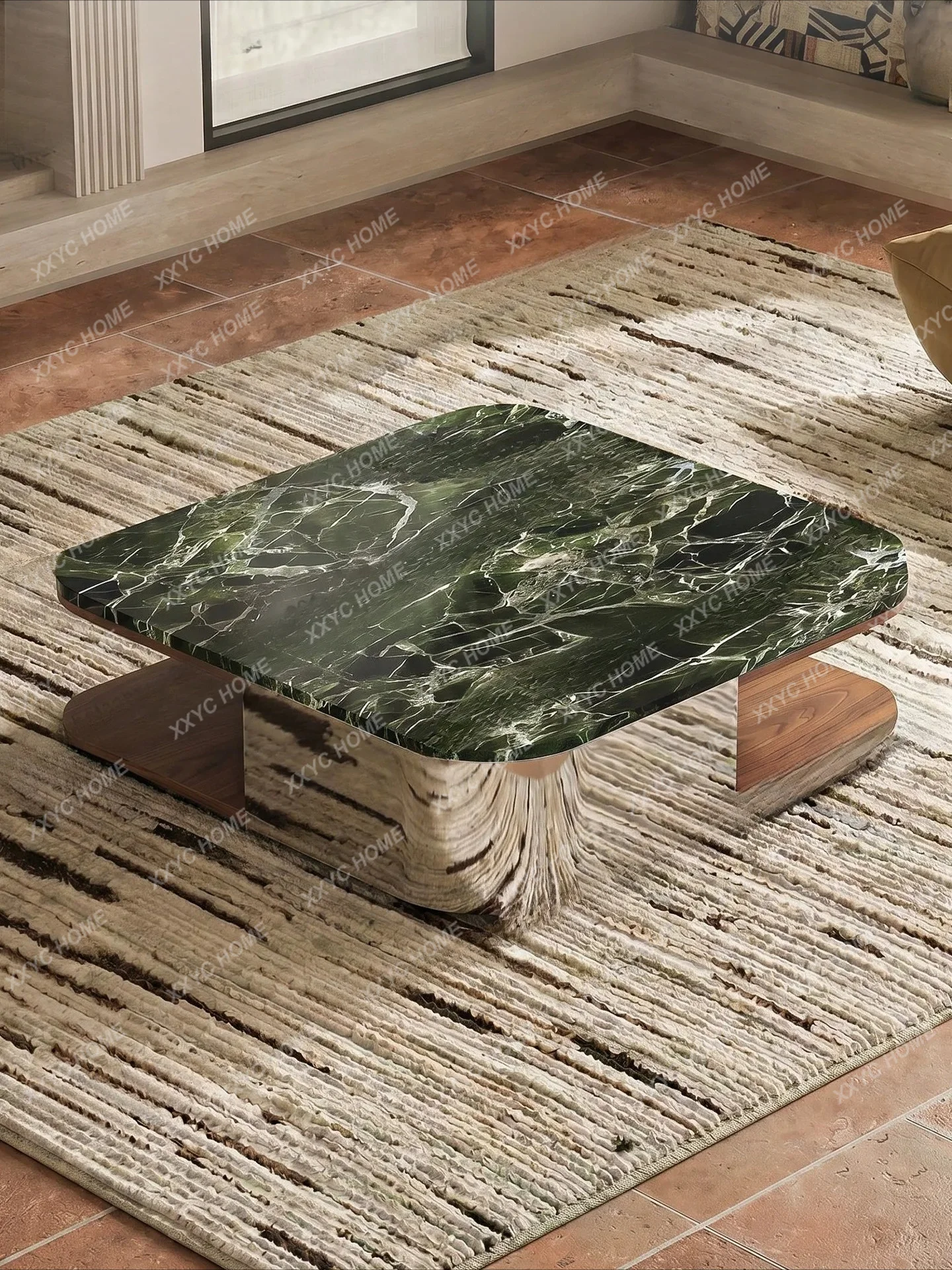 

2026 new light luxury marble coffee table high-end living room household luxury stone special-shaped tea table