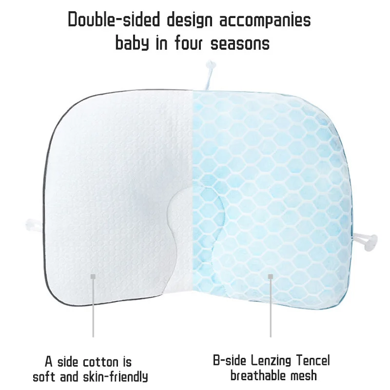 Breathable Baby Shaping หมอนเด็กหมอนเด็กหัวป้องกันแบนหมอนหมอนสำหรับทารกเบาะ