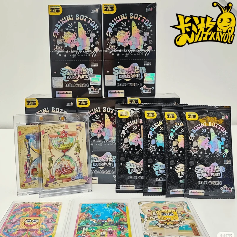 Original Kayou Spongebob Squarepants Card Squidward Tentacles Krabs Patrick Star Funny Versatile Expression Card Children Gifts