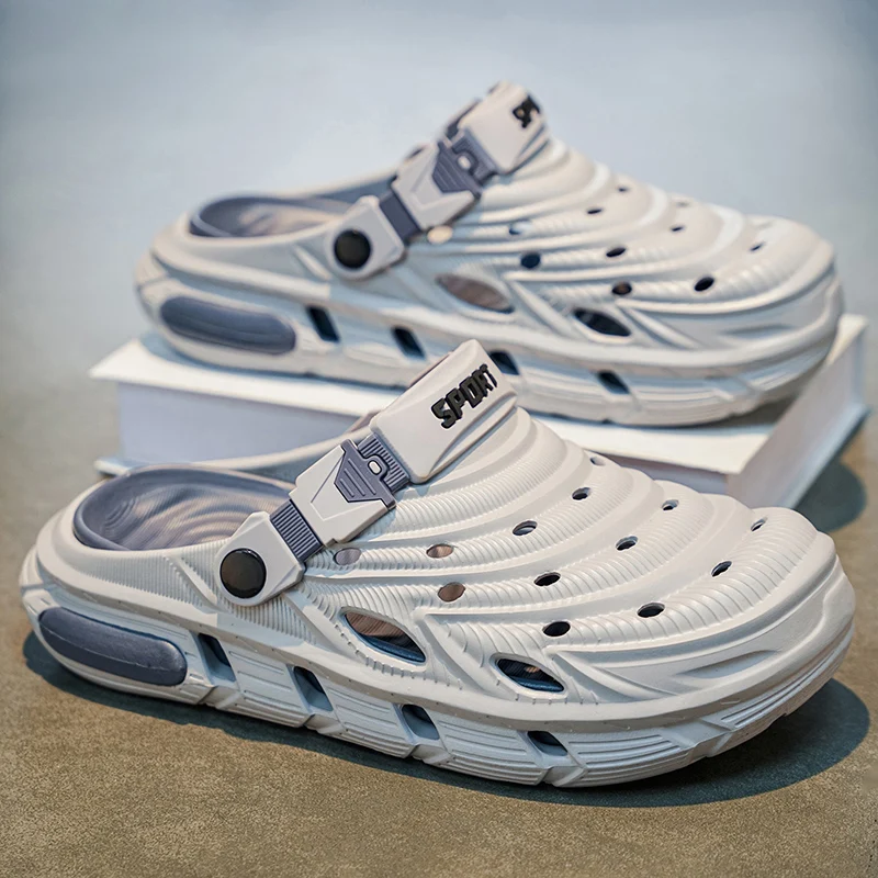 

Unisex Summer Slippers Anti-Slip Driving Sandals Large Size 45 Beach Thong Shoes Wear-Resistant Comfortable EVA Material