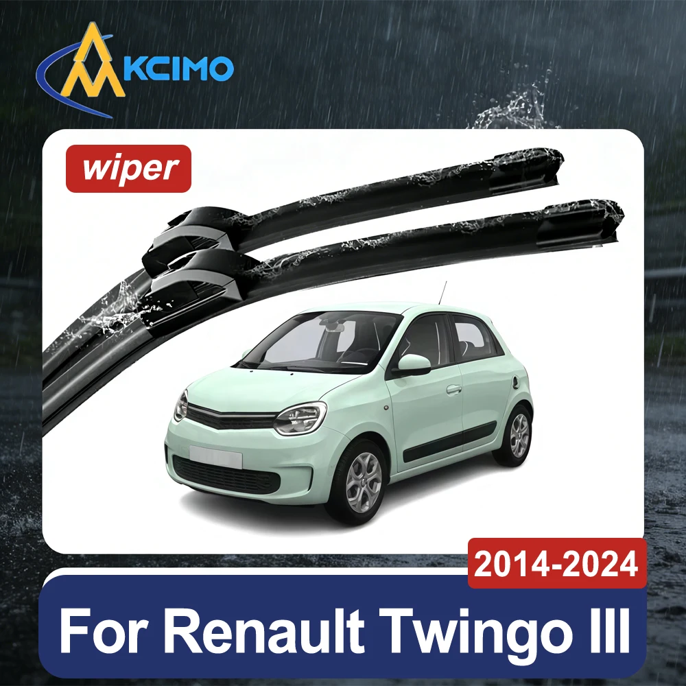 All-Season Front Wiper Blades for Renault Twingo III 2014-2024 Premium Rubber Streak-Free Performance Exact Fit 1 Pair