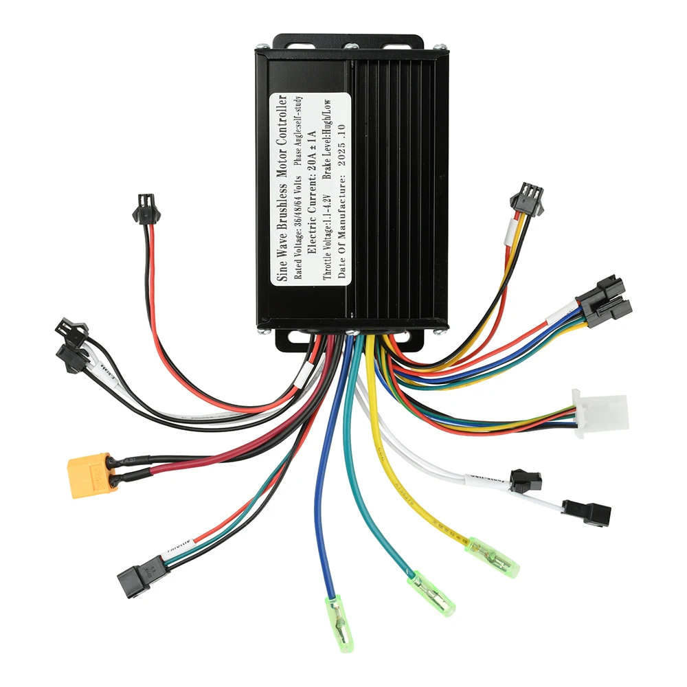 AliExpress Gaqqee 36V 48V 350W-500W 20A Sine Wave Brushless Motor Controller Suitable for SM Connectors Protocol 2 LCD Instrument Electric Bicycle