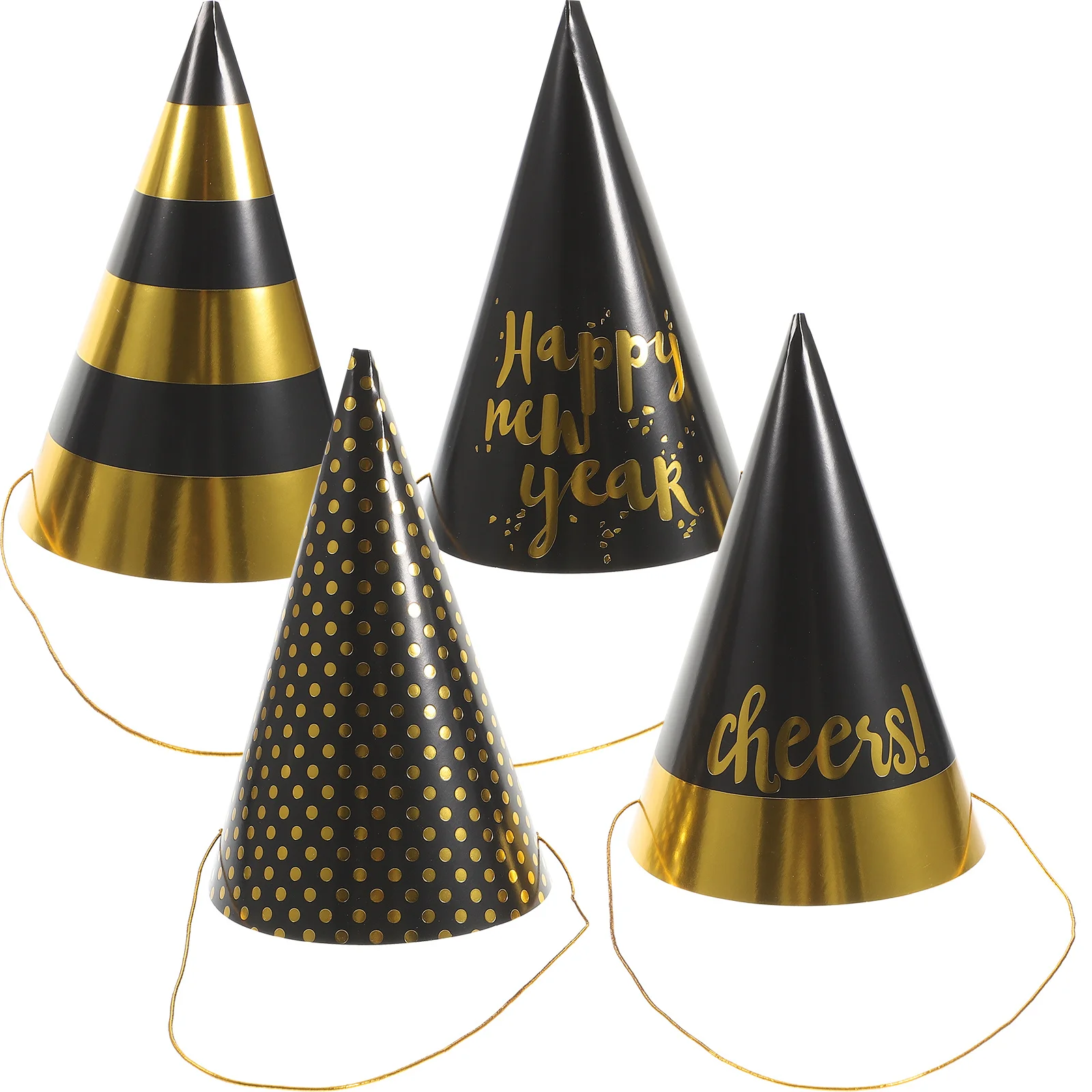 

20Pcs New Year Party Paper Cone Hats Creative Shiny Novelty Cap Party Decorative Hats for Celebration Events Novelty Cap