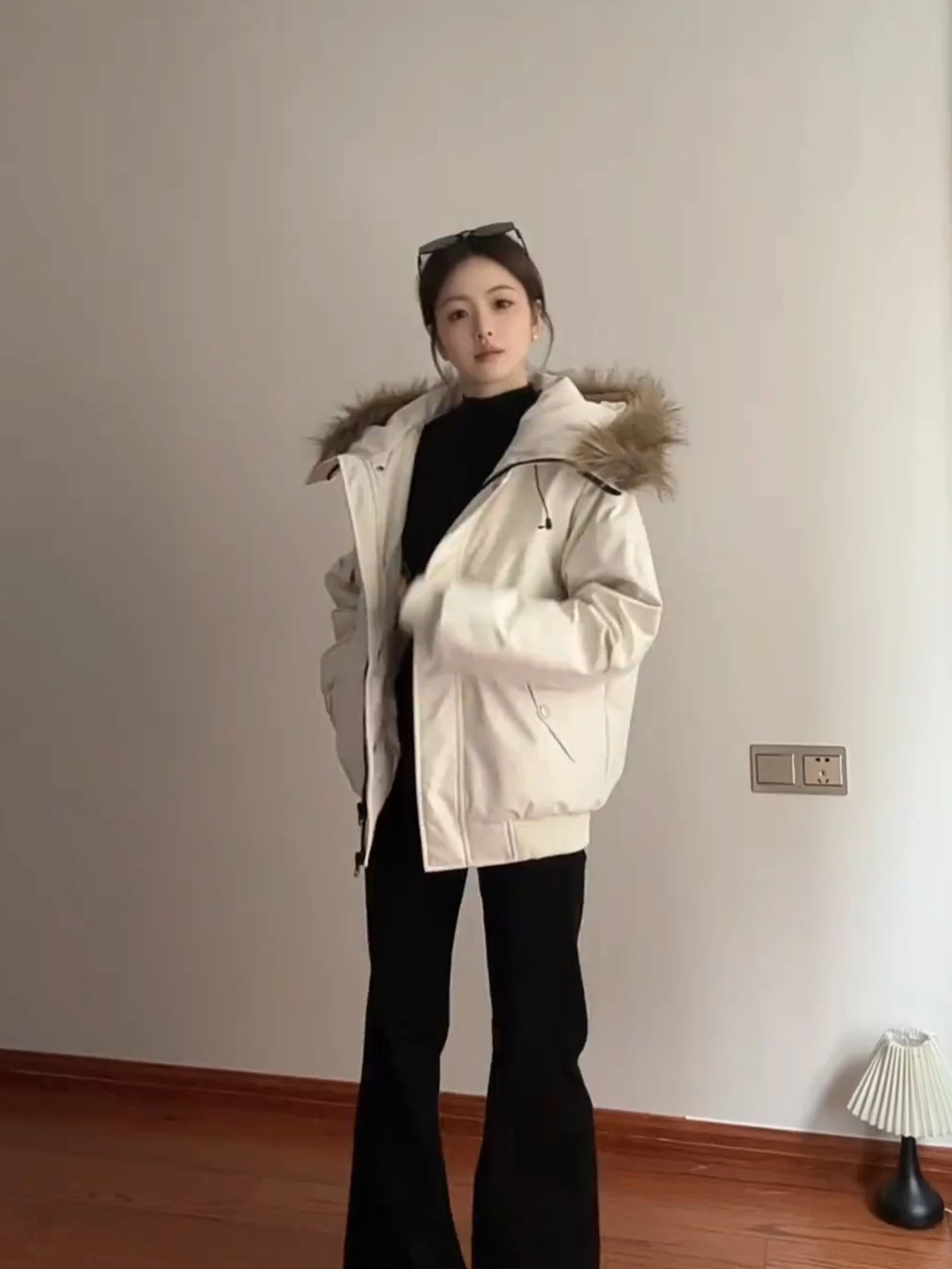 

Thiened American Workwear Parka down Cotton Jaet Men's Winter Coat Detachable Fur Collar Warm Cotton Padded Outerwear