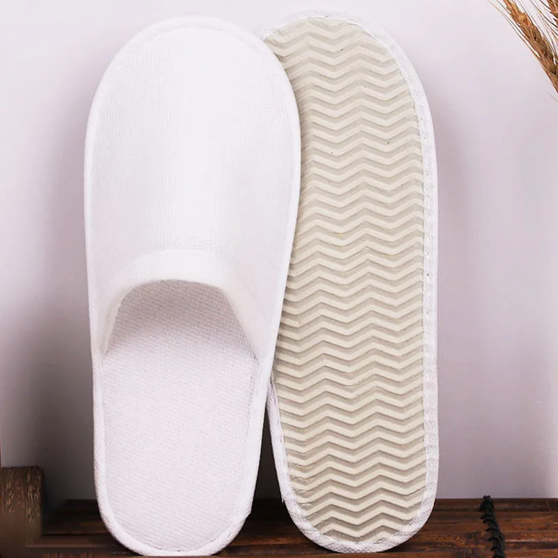 5 Pairs/Set All-inclusive Hotel Home Slippers Travel Spa Slippers Anti-slip Flat Shoes Unisex House Home Guest Indoor Slippers