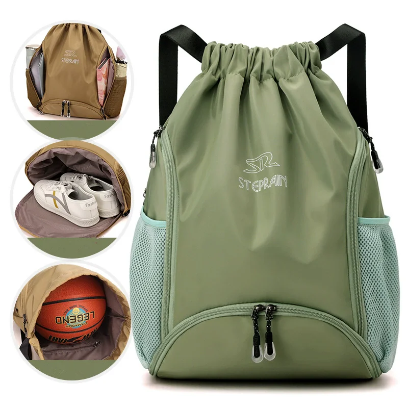 Large Capacity Multi-Functional Travel Backpack Sport Fitness Storage Bag Drawstring Basketball Bag for Outdoor Camping Hiking