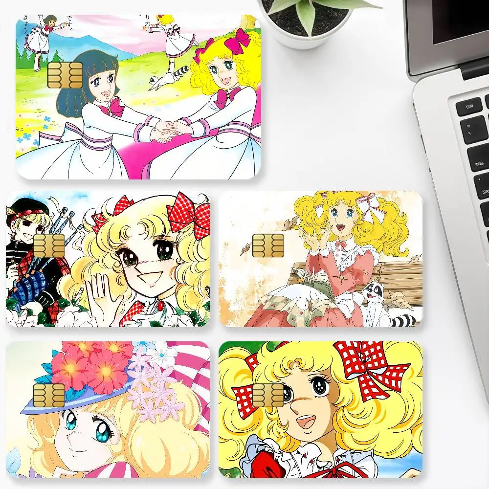 Cartoon Candy Candy Anime Credit Card For Bank Debit Decorative Protection 4PCS Anti-scratch Waterproof Stickers Bus Subway