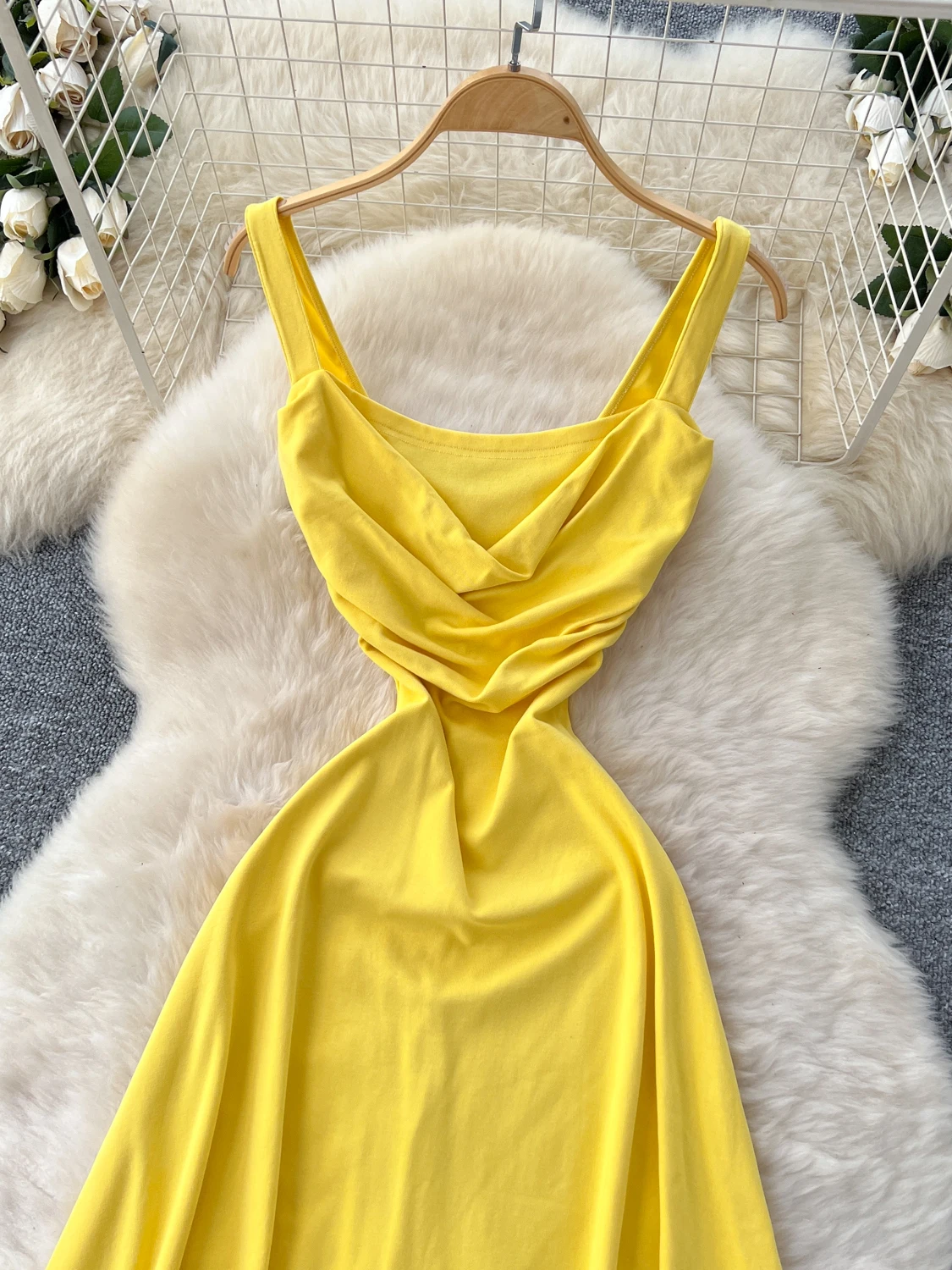 Spódnica damska Ele Summer Vaion Dr, wysoki stan, wyszczuplająca, długa, do pracy, koreańska, fason A-line.