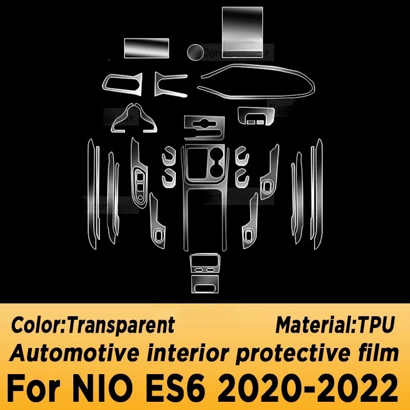 For NIO EC6 2020 2021 2022 Gearbox Panel Dashboard Navigation Automotive Interior Protective Film TPU Anti-Scratch Accessories