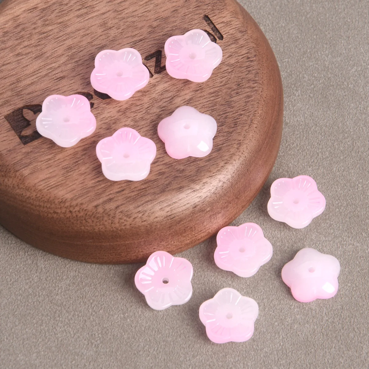 

20PCS Flower Shape 13.5mm Jady Pink Handmade Lampwork Crystal Glass Loose Beads For DIY Jewelry Making Findings