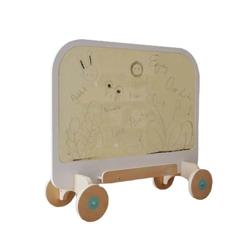 2 in 1 baby bookshelf wooden children's picture book shelf painting board storage bookshelf toy