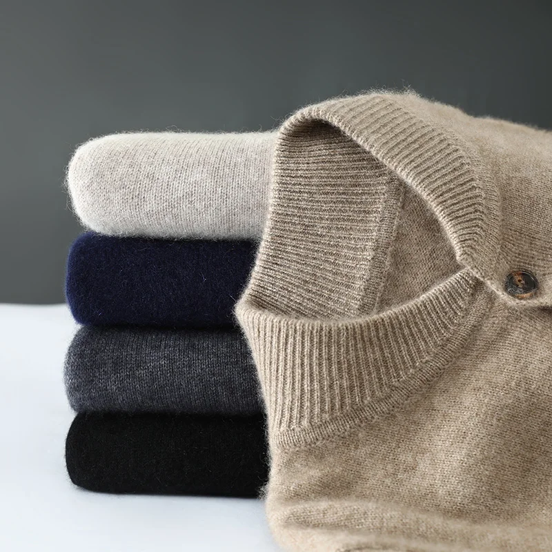 

Осень-зима 2022, новый 100% кашемировый свитер, мужской кардиган на пуговицах, утепленная теплая вязаная повседневная куртка с круглым вырезом