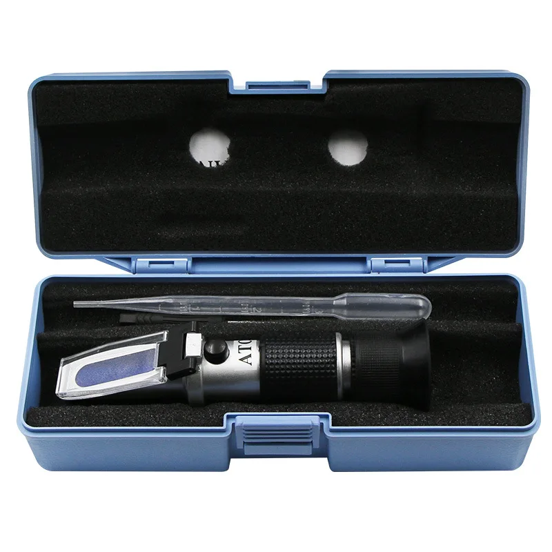 4 in 1 Car Refractometer Handheld Tester Tool ATC Battery for Glass Water Glycol Antifreeze Freezing Point Car Refractometer