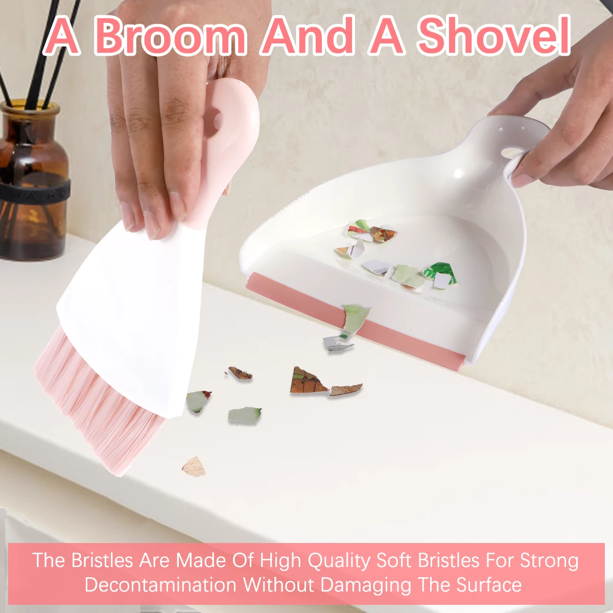 Mini Dustpan and Brush Set Office Desk Cleaning Set Broom Set Portable Table Top Cleaning Brush and Dustpan Set New