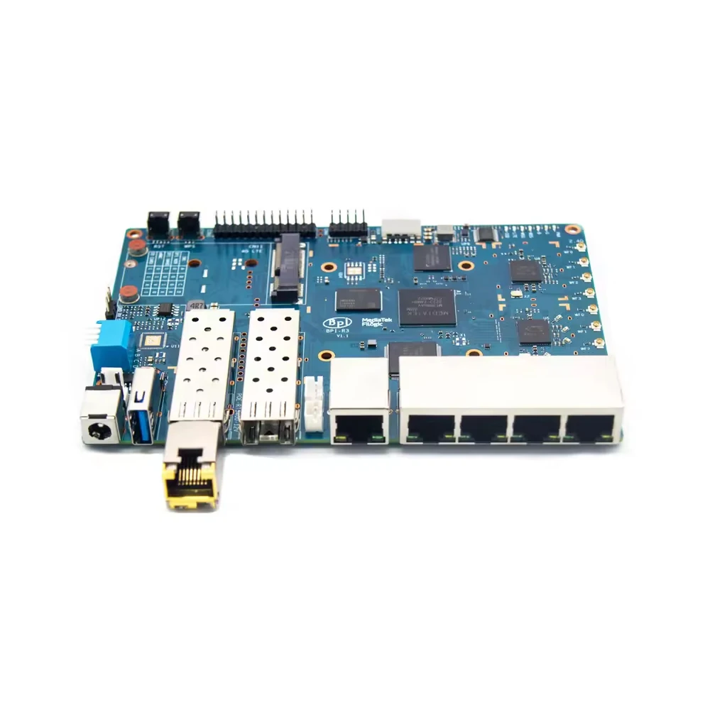 Banana Pi BPI-R3 con módulo eléctrico SFP 2.5G-T/módulo óptico SFP 2.5G-BX de fibra óptica Compatible con placa de enrutamiento BPI-R3