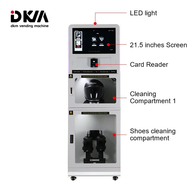 Hot Selling DKM Vendo Machine Ice Hockey Sports Motorcycle Helmet and Shoe Sanitation Cleaning Vending Machine