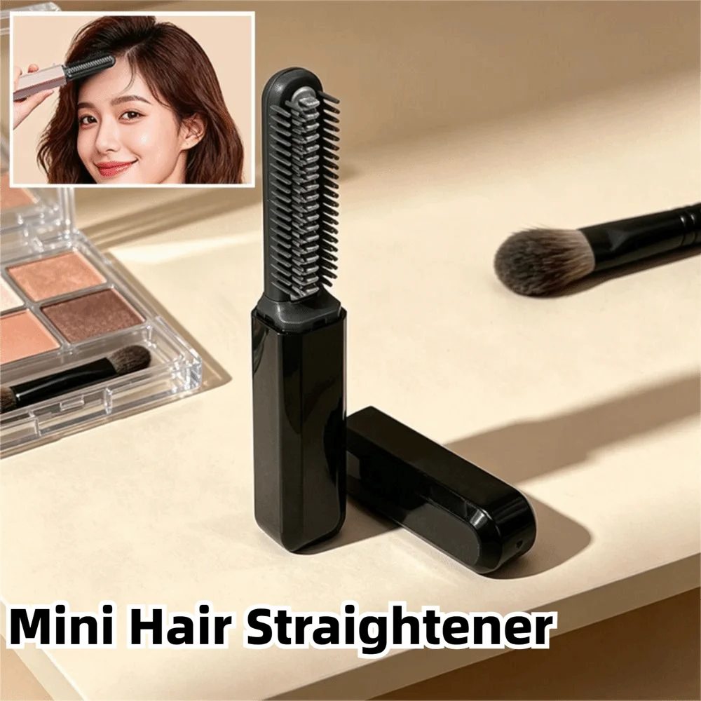 Portable Mini Hair Straightener Cordless Frizz-Free Heated Hair Straightening Comb Hair Friendly Fast Heating