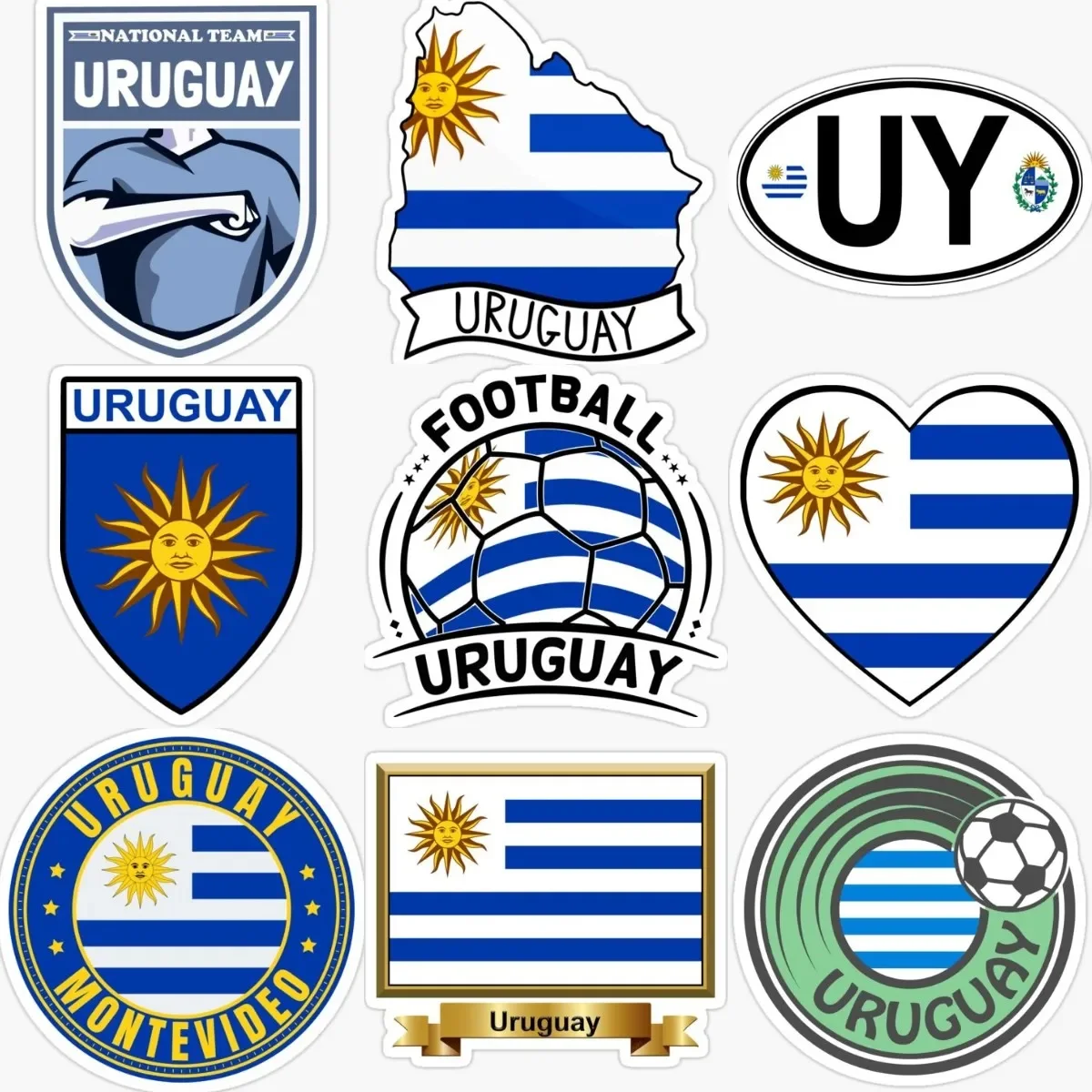 

UY Uruguay Flag Map Creative Badge Stickers for Covered Scratch Decorate Car Truck Motorcycle Wall Room Camper Off-road Bicycle