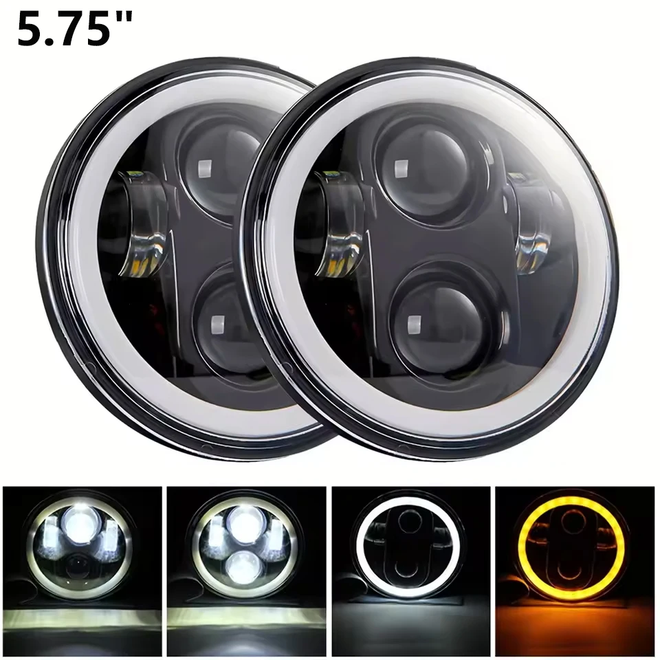 

Car Motorcycle 5.75 Inch Ultra Classic Round LED Projector Headlight High Low Beam Daytime Running Light for Off-Road Truck