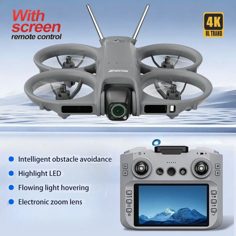 

Мини-дрон 4K с внешними световыми модулями, детская радиоуправляемая игрушка-самолет с большим экраном, оптическим позиционированием и режимом Headless