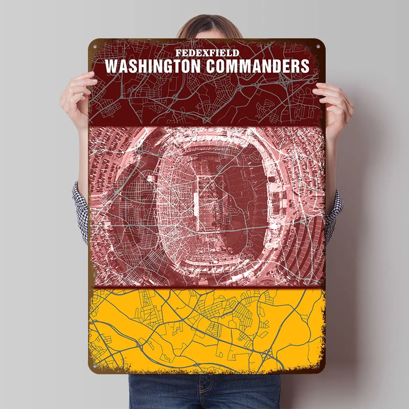 Washington Commanders FedE Tinplate Poster Customized Wall Art Vintage Metal Signs Retro Tin Plaque for Bedroom Decorations Home