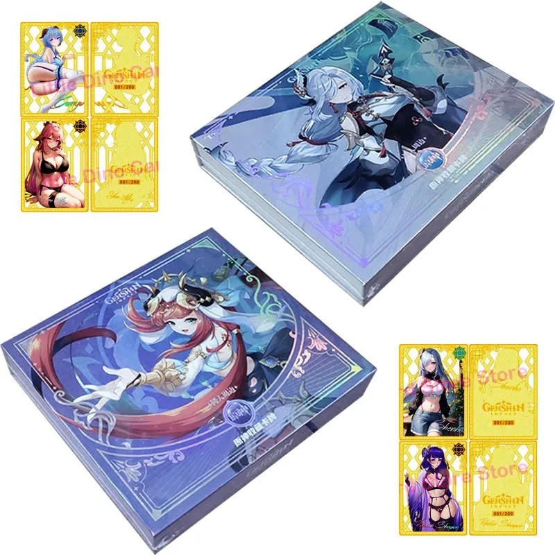 

New Genuine Genshin Impact Cards Full Set Yae Miko Hutao Genshin Impact Aether Jean Lisa Lumine XP Collection Card Children Toys