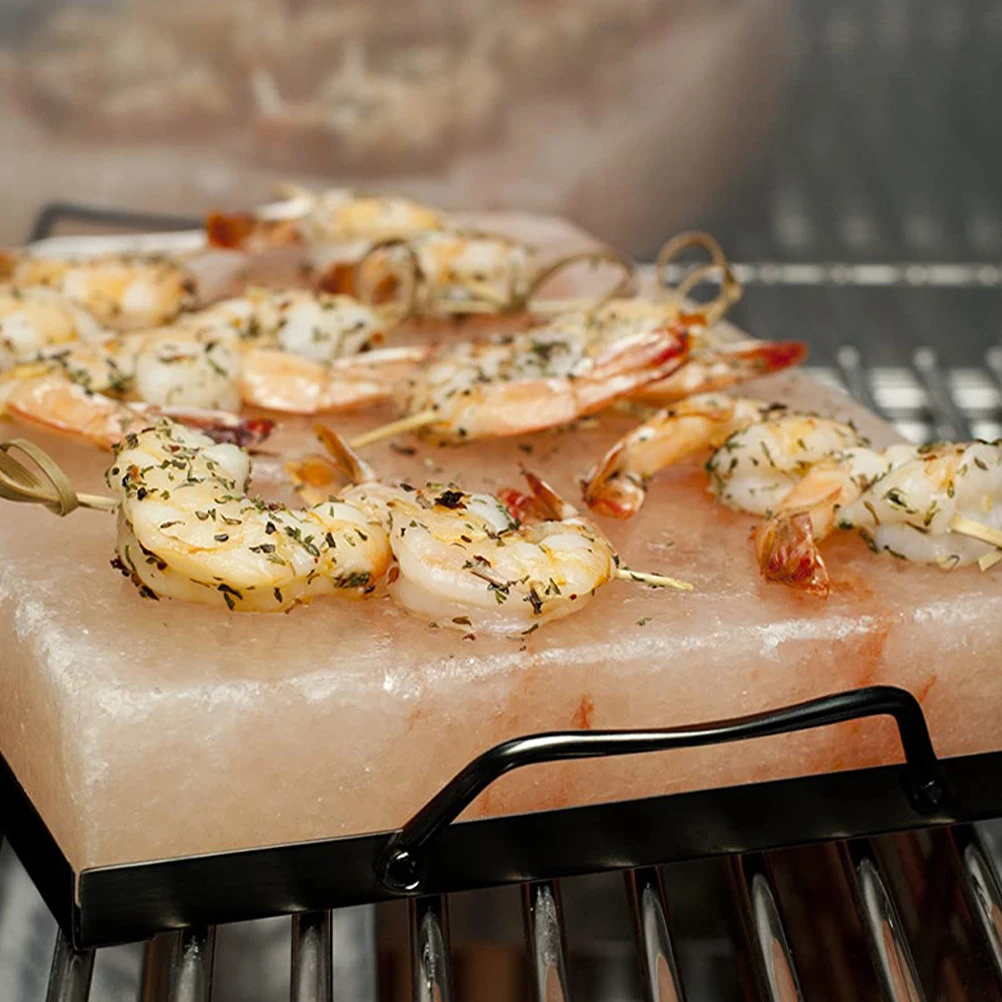 

Salt Plate Black Enamel Cooking Tray Salt Plate Block Tray Holder for Grill Barbecue Stainless Steel Metal Rack