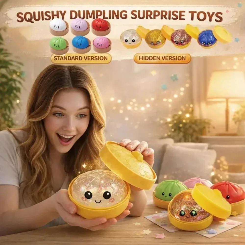 Viral Gold Glitter Dumpling Squishy Ultra Rare Hidden Edition Bao Bun TPR Slow Rise Squeeze Stress Relief Toy Kids Gift