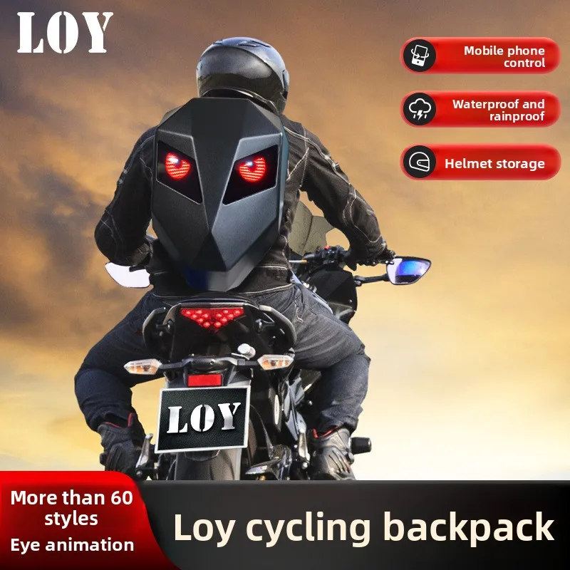LED Waterproof Motorcycle Helmet Bag, Heavy Duty Riding Helmet Storage Carry Bag for Outdoor Motorbike Travel
