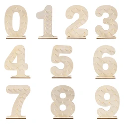 Wood Number Donut Wall Stand Rustic Wedding Table Decoration Doughnut Birthday Party Candy Bar Baby Shower Party Favor Supplies