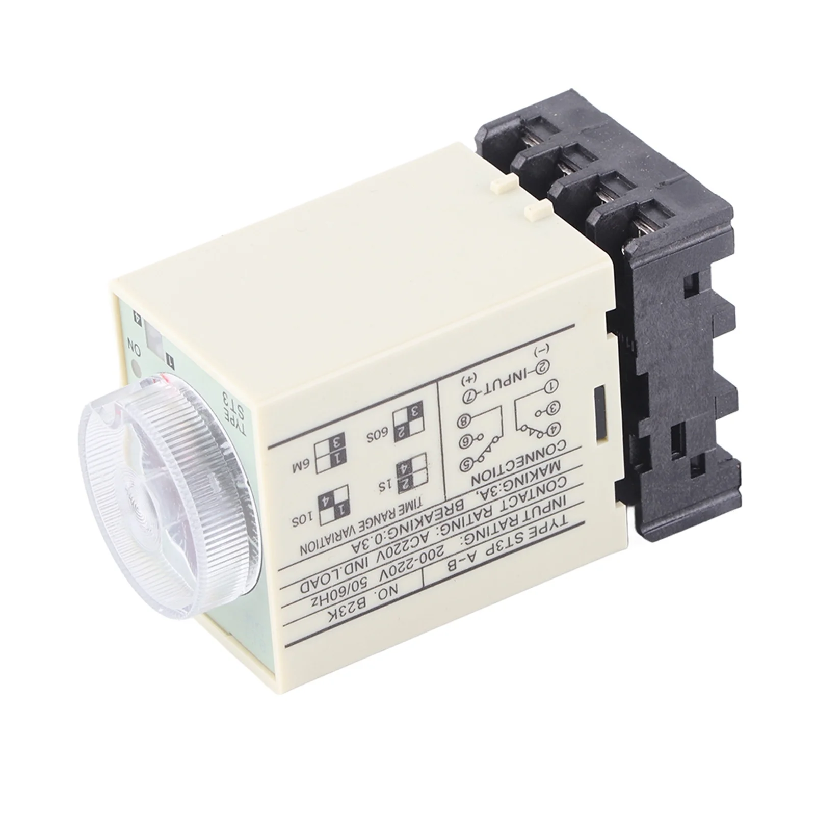 rele-temporizador-de-atraso-de-energizacao-st3pa‑b-0‑10s-com-controle-por-botao-e-base-ac