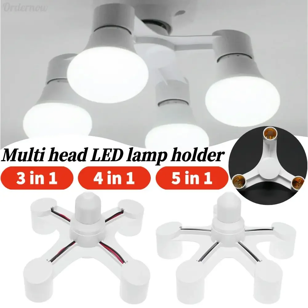 1PC 3 in 1/4 in 1/5 in 1 Lamp Bases Replacement E27 to E27 Base Socket Splitter LED Light Lamp Bulb Lighting Accessories