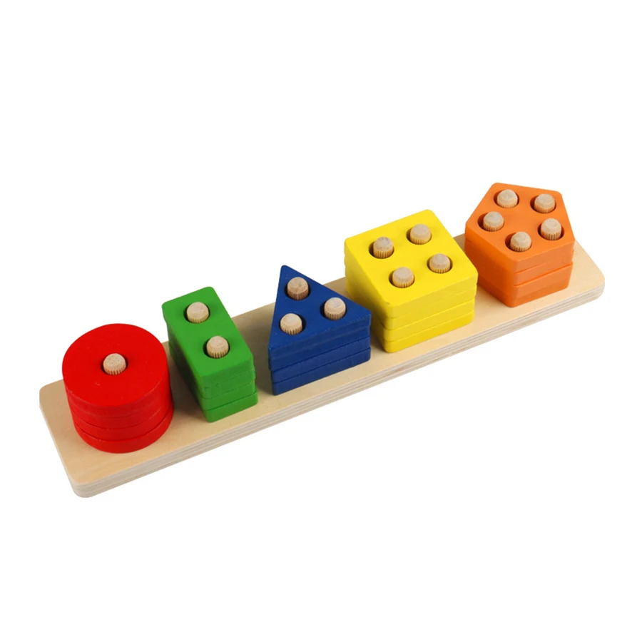 Montessori-Holzspielzeug für Kinder, Sortier- und Stapelspielzeug aus Holz für Babys und Kleinkinder, pädagogische Form, Farbsortierer, Geschenke für Vorschulkinder