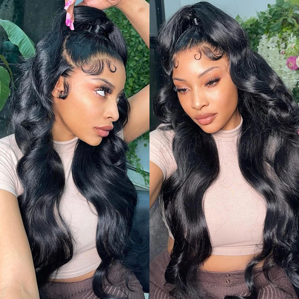 Body Wave Lace Front Wig 13x4 13x6 30 40 Inch 5x5 Lace Closure Wig Gluless Transparent Human Hair Lace Frontal Wig Pre Plucked