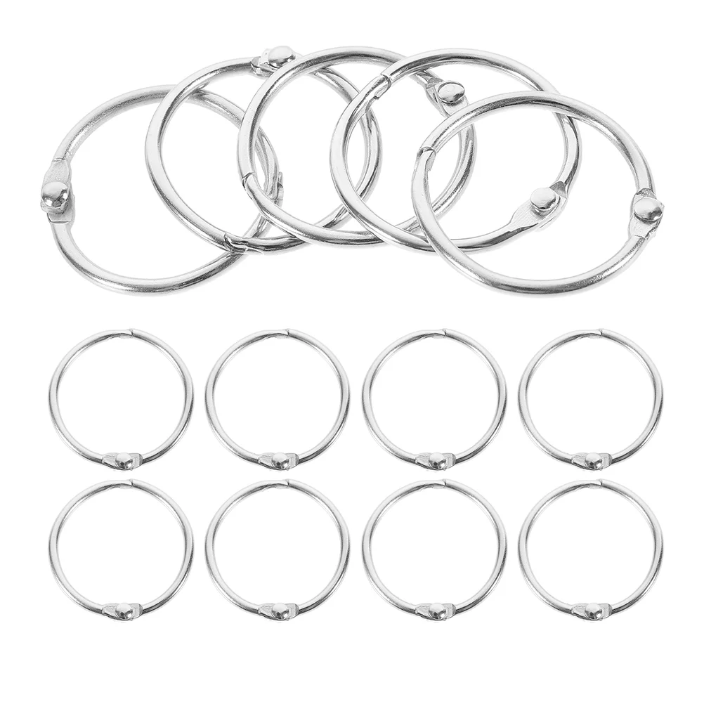 20 Pcs Metal Buckle Ring for Book Binding Rings Clasps Loose Leaf Binder Note Clips Notebook