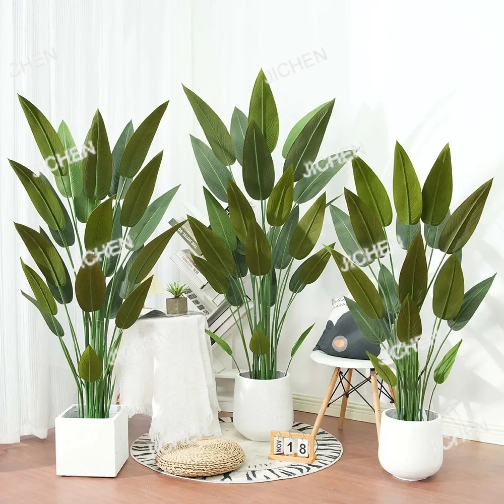 

HS Artificial plant potted plant large Nordic indoor floor decoration canna bonsai ornament living room traveler banana fake tre