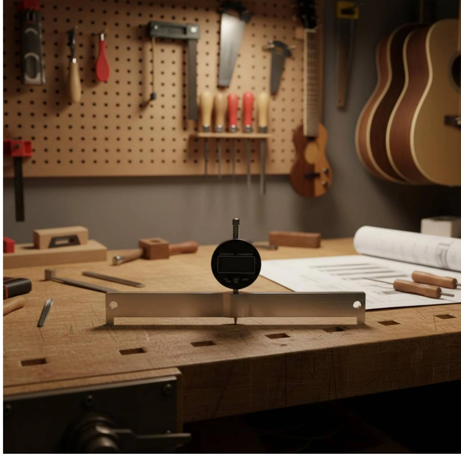 Digital Guitar Level Ruler Easy to Read Guitar Neck Relief Gauge Neck Relief Gauge Sturdy Construction for Luthiers - view 4