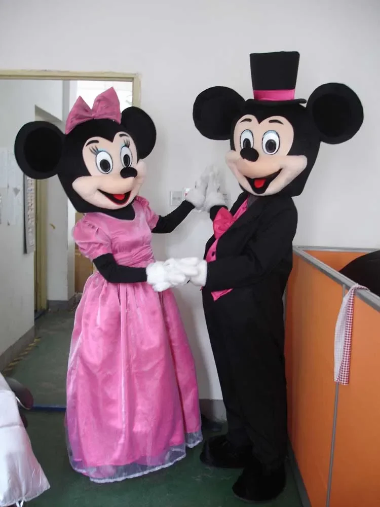 Cosplay abito da sposa Mouse Boy Mickey and Mouse Girl Minnie costume mascotte pubblicità Party Animal carnival cerimonia puntelli