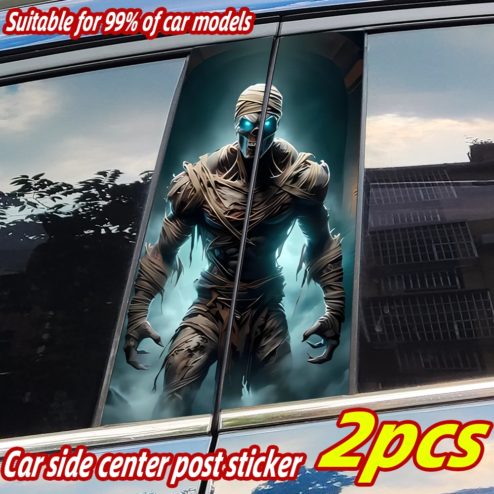 

Horror Ghost Skull Car Stickers Auto B-pillar Car Center Column Decor Cover Scratches Waterproof Sunscreen Vinyl Decal Accessory