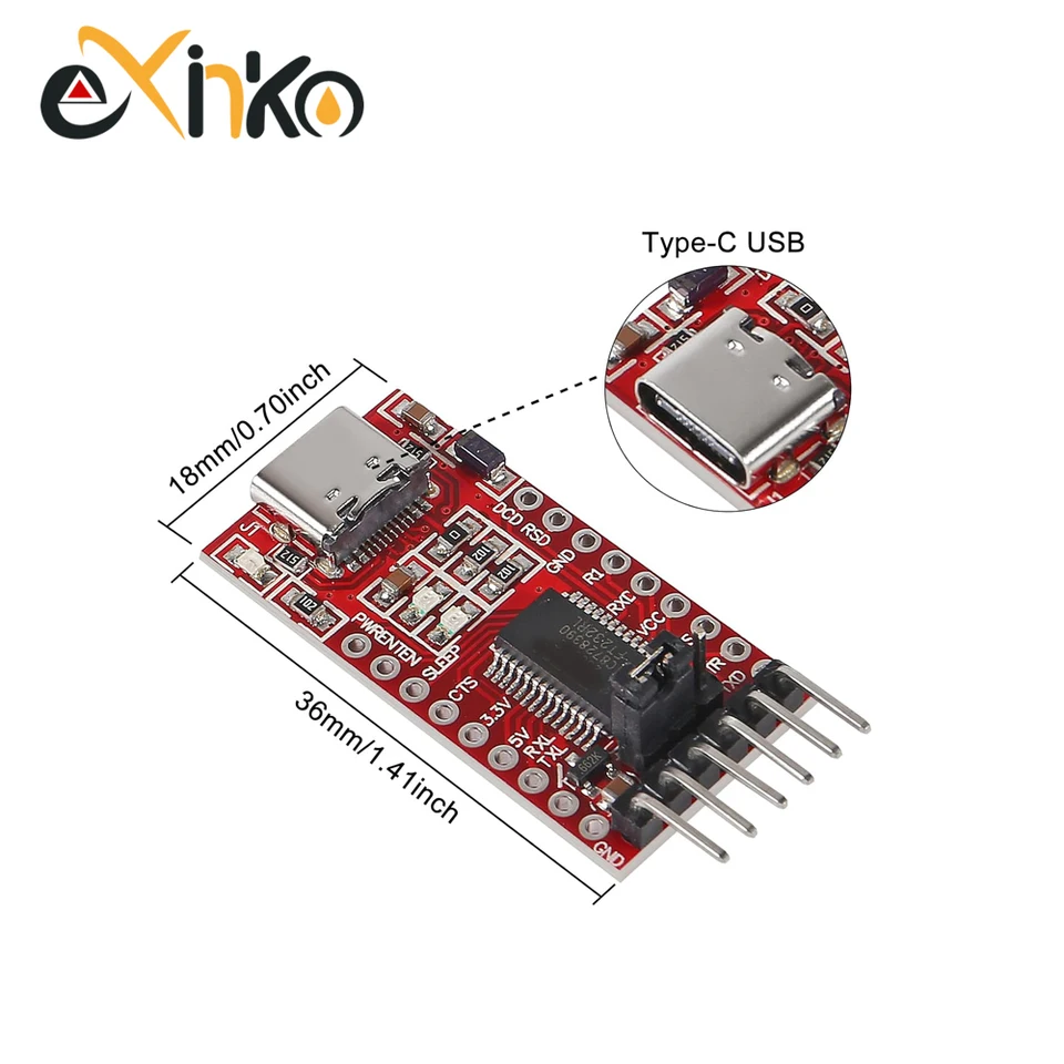 1-10 piezas módulo adaptador FT232RL FTDI USB 3.3V 5.5V a TTL para Arduino, FT232 Pro Mini, USB a TTL 232 5