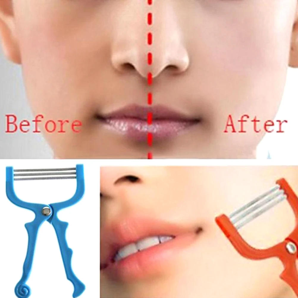 

Facial Epilator Threading Tool Women Face Hair Removal Spring Facial Hair Remover Stick Portable Stainless Steel