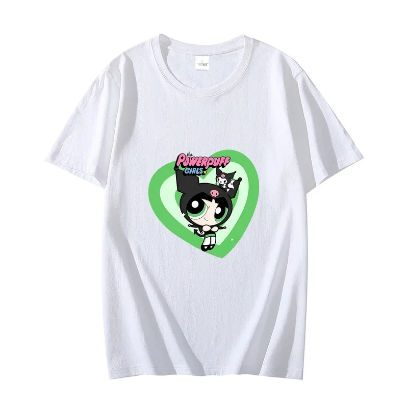 المرأة تي شيرت Kawaii The Powerpuffs الفتيات قصيرة الأكمام بلايز المرأة أنيمي مطبوعة المرأة تي شيرت الكبار الصيف موضة الملابس #6