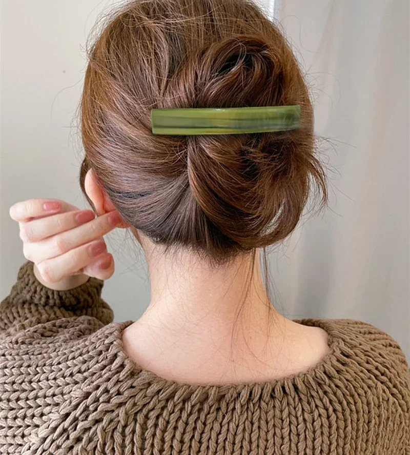 Französisches minimalistisches Temperament ~ Hochwertiger gebogener Pferdeschwanz-Clip mit Federklammer aus Südkorea und Frankreich