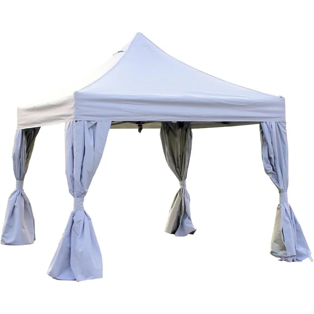 Pop Up Canopy Tent with Sidewalls – Portable, Wheel-Away 10x10, Solid-Core Steel Frame, Easy Set Up, Outdoor Folding Hut