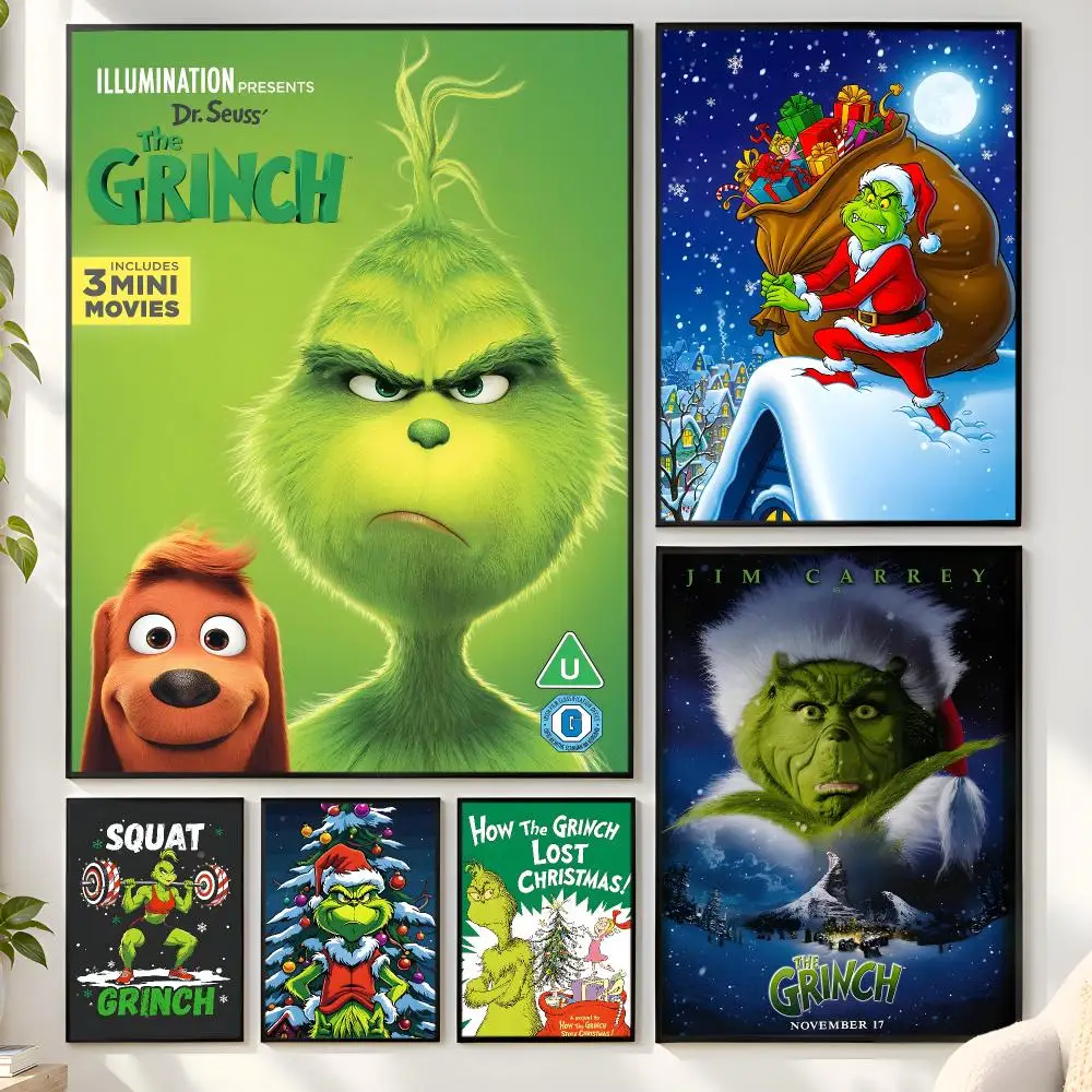 How The A-G-G-Grinchs Stole C-Christmas Film Poster Matte Wall Peel And Stick Decor Bedroom Living Room Office Dorm Home