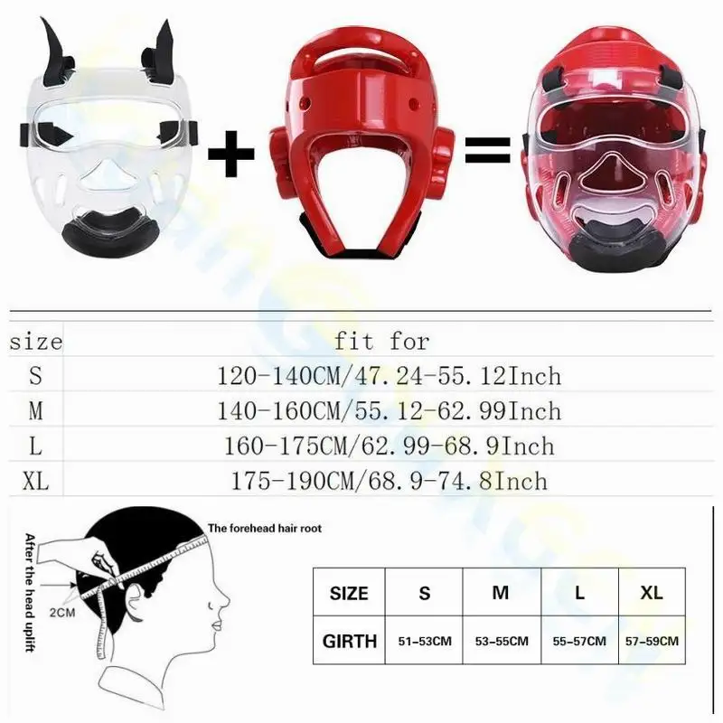 adult kid Taekwondo Headguard Helmet Karate boxing Sanda Mask ITF head face Protector Headgear