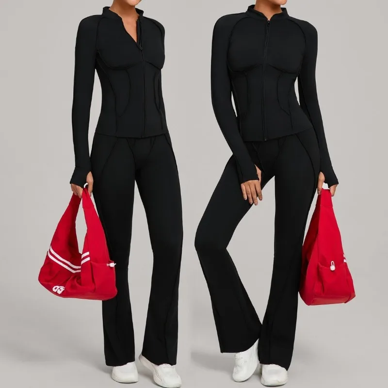 

Women's Hair Grinding Autumn and Winter Yoga Clothes Slim Fitting Hip Lifting Fitness Clothes Outdoor Running Fitness Sportswear