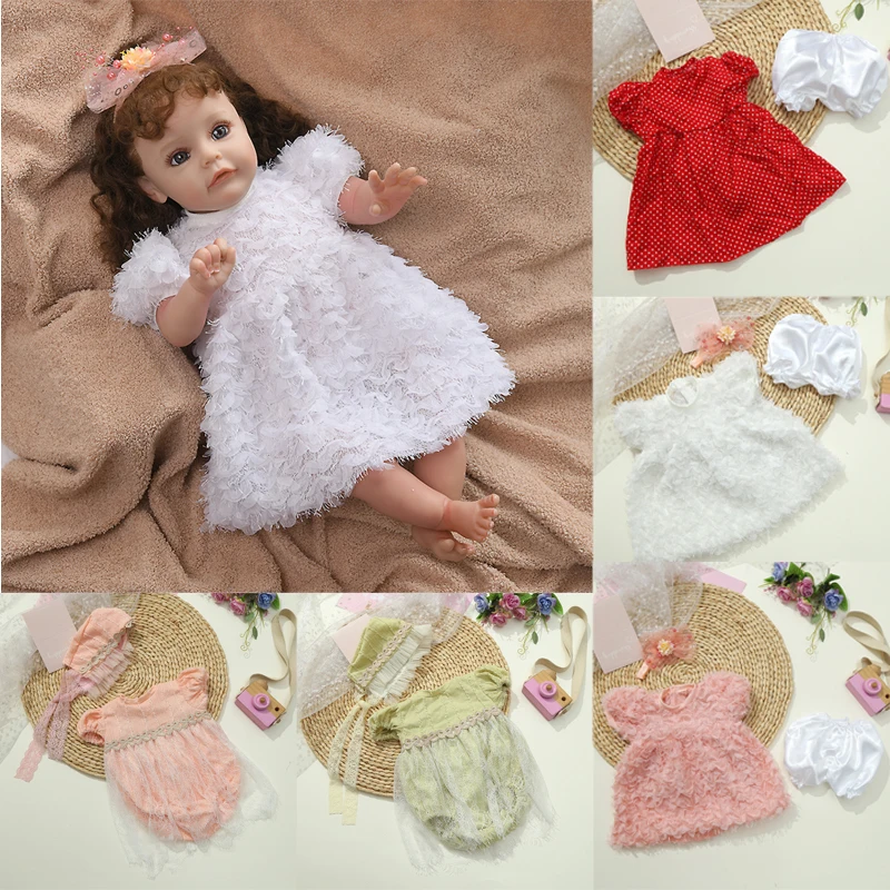 

Doll Clothes 60cm Reborn Doll Girl Dress Jumpsuit Vest For 23.62 Inch Reborn Baby Dolls Outfits Reborn Baby Clothing Accessories